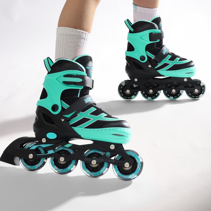 METROLLER Inline Skates for Girls Boys Ages 5-8 8-12 Adjustable Illuminating Wheels Inline Roller Skates for Youth Kids Outdoor Blades