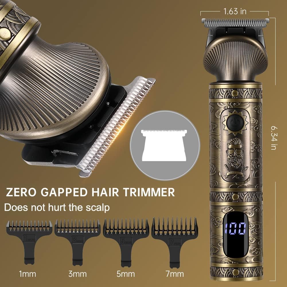 Surker Professional Beard Trimmer Kit - Zero Gapped T-Blade Electric Shaver, Nose & Body Trimmer - Cordless Grooming Kit 7 in 1