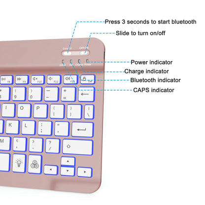 OMOTON Bluetooth Keyboard, Backlight Wireless Rechargeable Keyboard for iPad, iPad Pro, iPad mini, iPad Air with Illuminated LED (White)