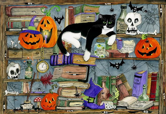 Halloween House Cat Jigsaw Puzzle by Vermont Christmas Company - 100 Piece, Large Pieces Perfect for Kids and Seniors