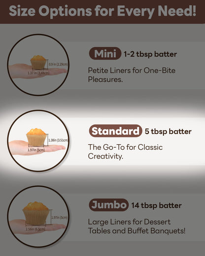 Bake Choice 200 Pcs Cupcake Liners with 12 Pcs Toppers, Standard Size Cupcake Liners for Baking, Halloween Baking Supplies