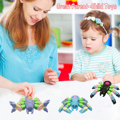 Fidget Toys for Kids and Adults,4 Pcs Transformable Fidget Spinners for Boys Girls, Pop Sensory Fidget Spider Toys, Birthdays Gifts Party Favors for Autism Kids Travel Stocking Stuffers