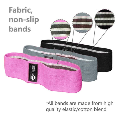 Fittest Pro by Limm Resistance Bands for Legs and Butt, Fabric Exercise Loop Bands Yoga, Pilates, Rehab, Fitness and Home Workout, Strength Bands for Booty