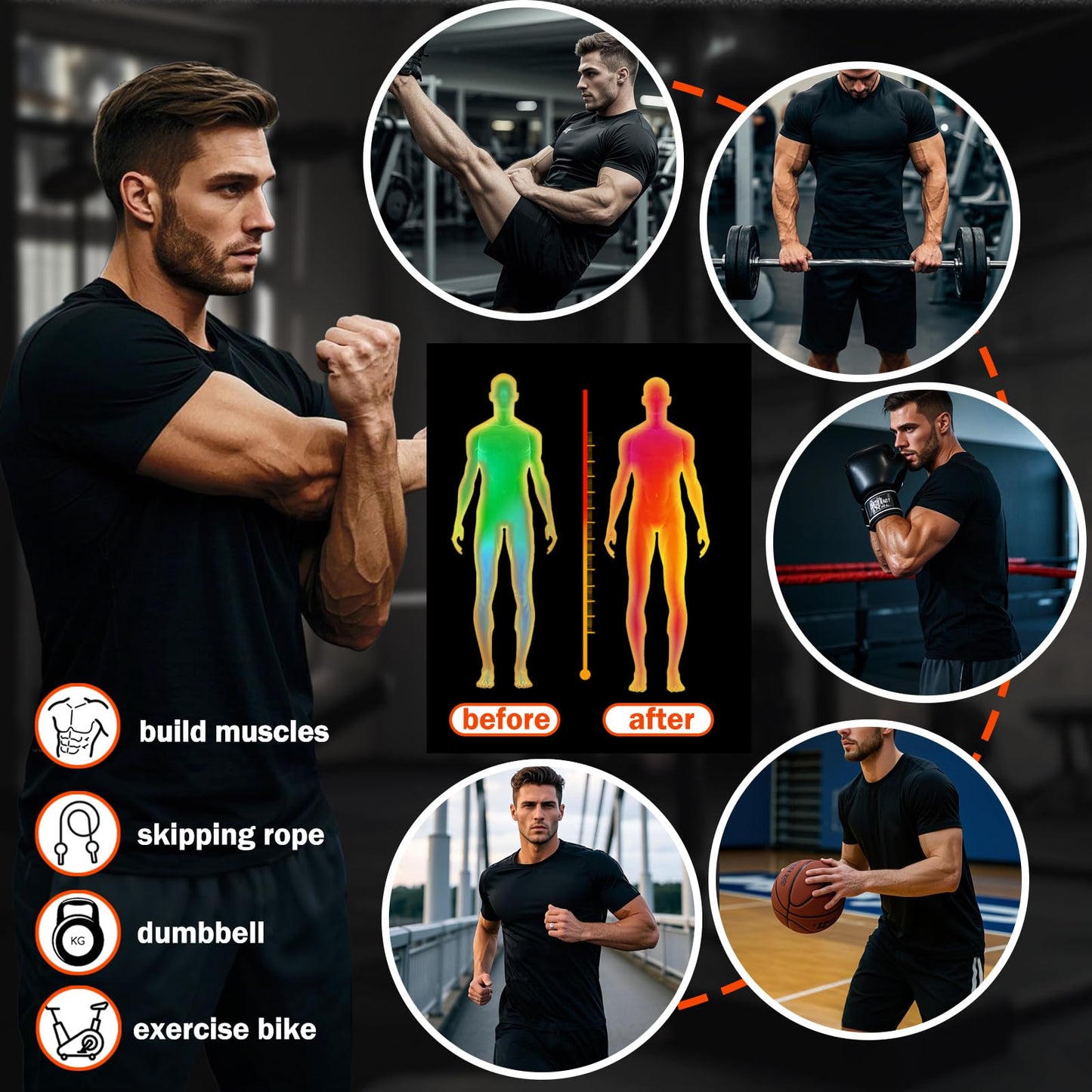 Towintec Sauna Shirt for Men Short Sleeve Sweat Suit Heat Trapping T-shirt Weight Loss Hot Suits Sports Gym Workout Shapewear MMA Training Sports Heat Trapping Body Smoothing Tops Shirts(Blue,M)