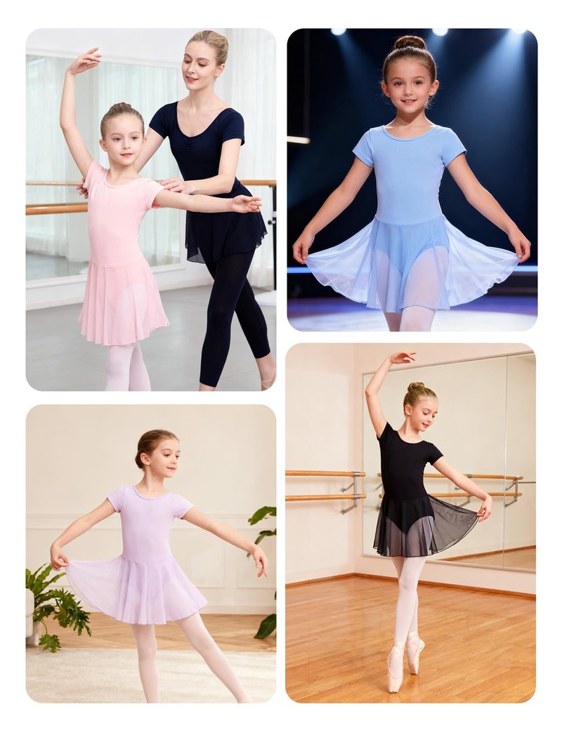 DIPUG Ballet Leotards for Girls Dance Leotards Black 2-4T