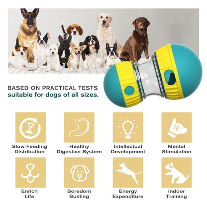 BSISUERM Dog Puzzle Toy Adjustable Treat Dispensing Ball Food Dispenser Tough Slow Feeder Puppy Enrichment Training Toy Pet Interactive Chase Toys for Small Medium Large Dogs to Keep Them Busy, Green