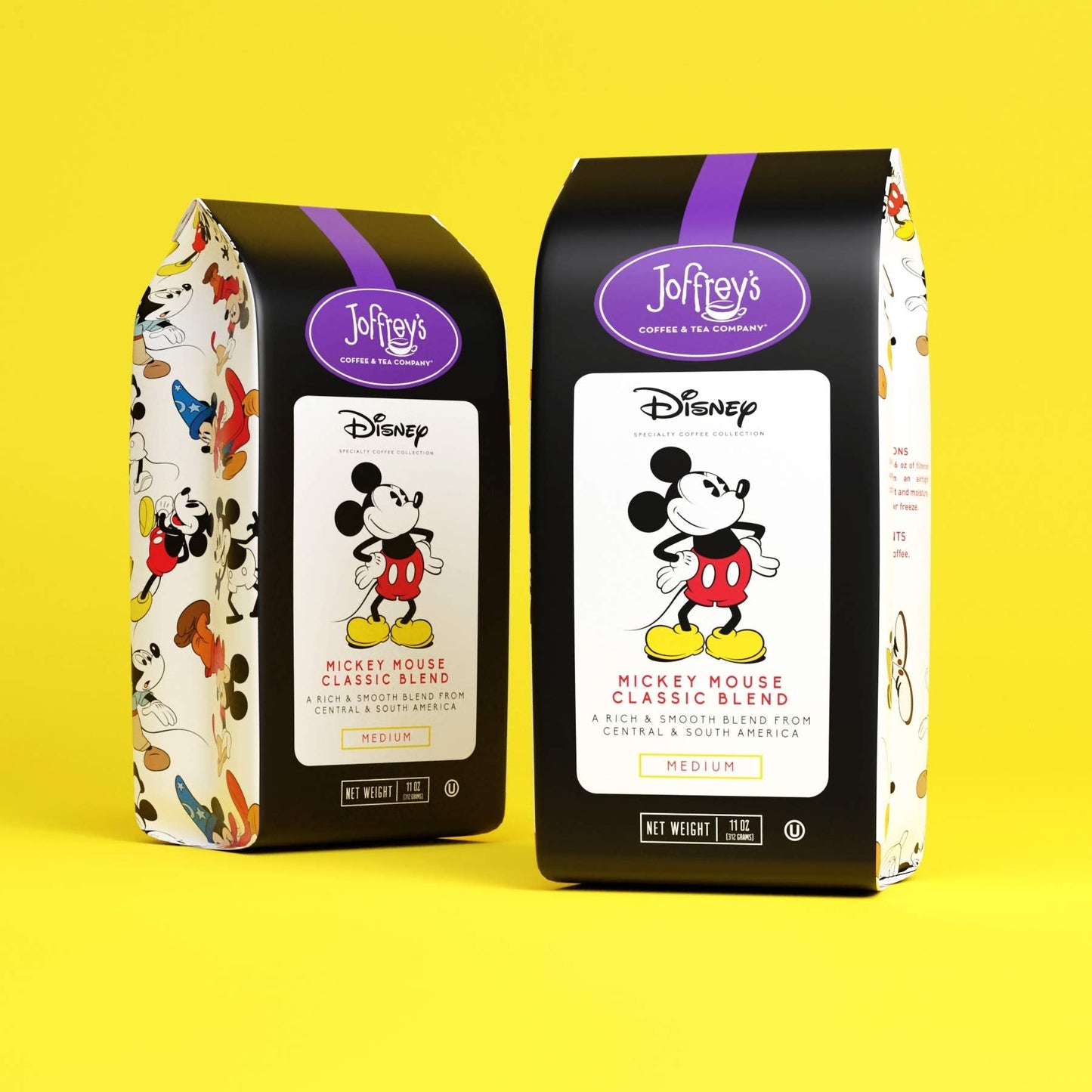 Joffrey's Mickey Mouse Classic Blend - Artisan Medium Roast Arabica Coffee, Smooth & Rich Flavor, Drip Brew, Kosher (Ground, 11 oz)