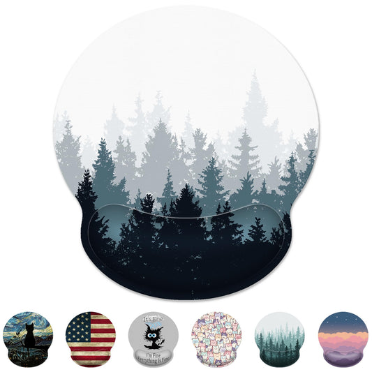 Ergonomic Mouse Pad with Wrist Support,Forest Mouse Pad with Wrist Rest,Relieve Wrist Pain Mousepad Non-Slip Rubber Base,Mouse Pads for Desk,Computers,Laptop,Office,Home,Gaming,Accessories