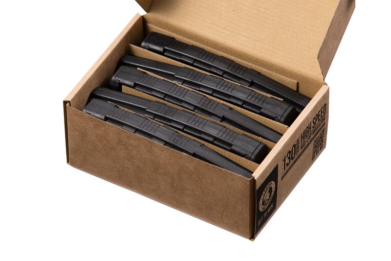 Lancer Tactical Airsoft M4 M16 Series Polymer 130 Round Capacity Transparent Window High Speed MidCap Airsoft Magazine