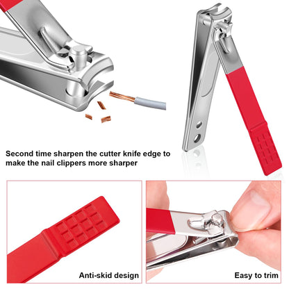 Manicure Set, Travel Mini Nail Clippers Kit Pedicure Care Tools, 10pcs Stainless Steel Grooming kit (Pink)