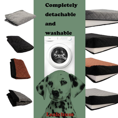 Lealchum Dog Car Seat for Medium Sized Dog,Car Dog Bed with Adjustable Leashes,Comfort and Support with Memory Foam Filled,Safety Travel Per Car Seat with Non-Slip Bottom(Grey, Large)