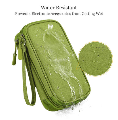 CAAORDKSO Electronic Organizer Travel Cable Accessories Bag, Case for Cable, Cord, Charger, Phone, Power Bank, Earphone (Grass Green, Medium)