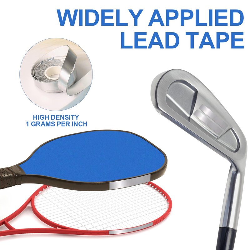 1 Gram/Inch Lead Roll Tape for Pickleball Paddles, 1/2'' x 100'' Pickleball Lead Weight Tape for Golf Adhesive Lead Tape for Golf Club Racquet Tennis Racket