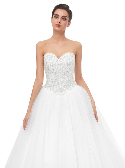 Likedpage Women's Ball Gown Bridal Wedding Dresses (US2, Ivory)