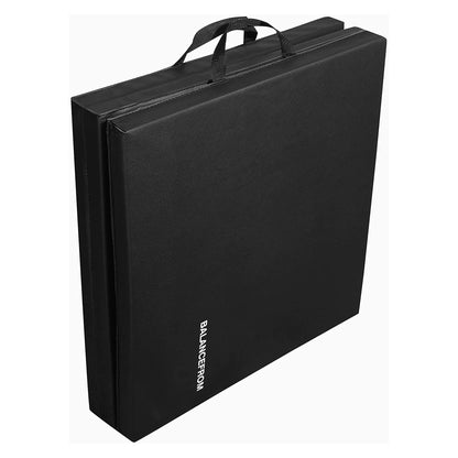 BalanceFrom 6x2 Feet 3-Panel Folding Gymnastics Mat – 1.5-Inch Thick Pad with Vinyl Surface and Carrying Handles for Tumbling, Yoga, Pilates, Home Workouts, and Martial Arts