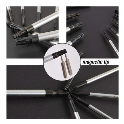 Gunpla 11 Pieces CR-V Torx Screwdriver Set T6 T7 T8 T9 T10 T15 T20 T25 T27 T30 T40 Star Magnetic Assorted Repair Precision Screwdrivers Set Tools for Torx Screws Phone Computer Mac Games Watches