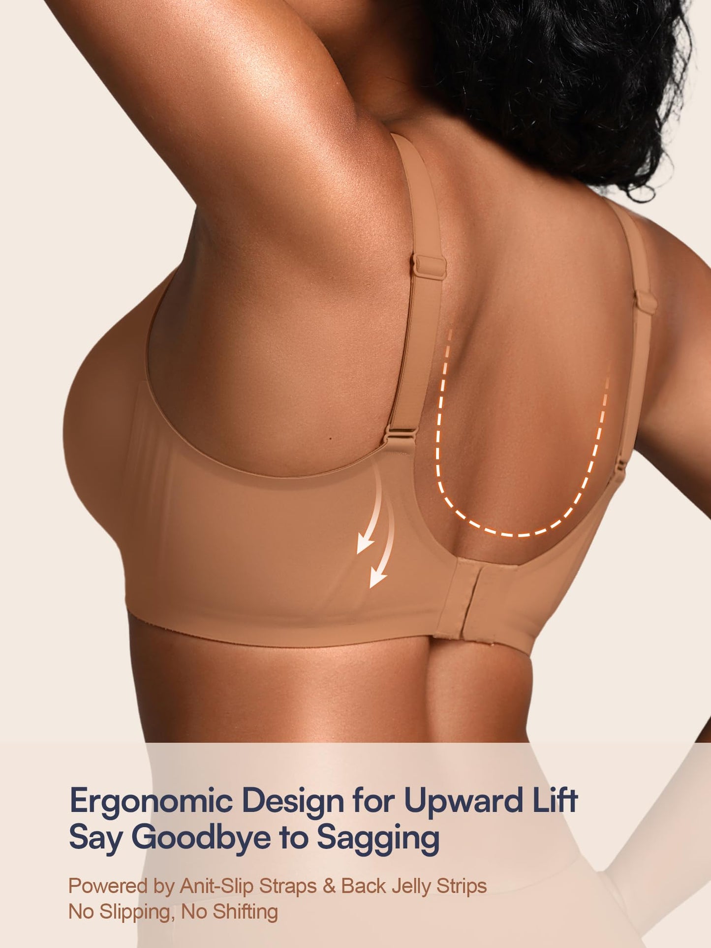 Wireless Jelly Bras for Women No Underwire with Support - S-2XL Seamless Bralettes Everyday Comfort Tshirt Padded Bra