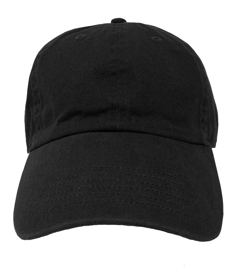 Glory Max 100% Cotton Baseball Cap Classic Plain Low Profile Golf Dad Hat Buckle Adjustable (Black)