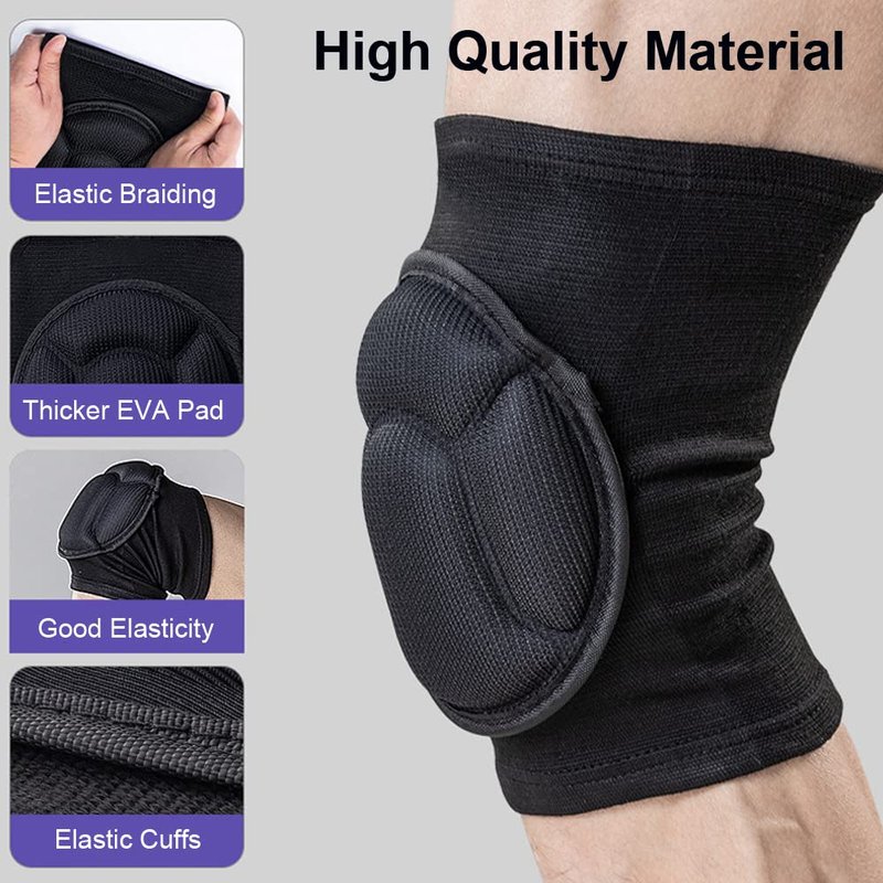 Knee Pads for Women & Men, Basketball Knee Pads Volleyball Knee Pads for Women Men Wrestling Knee Pads Wrestling Gear, Crash Pad Snowboarding Gear Knee Protector Soft Knee Pads for Work (Large, Black)