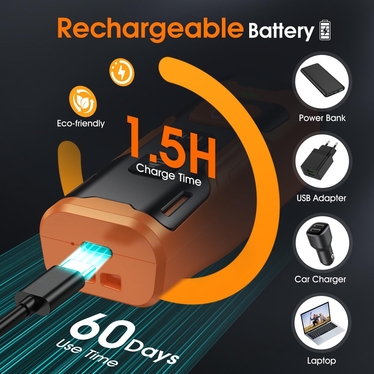 Dog Bark Deterrent Devices for Own or Neighbor's Dog Ultrasonic Dog Training Device Safe & Effective Portable Anti Barking Device for Dogs Indoor Outdoor Use Orange