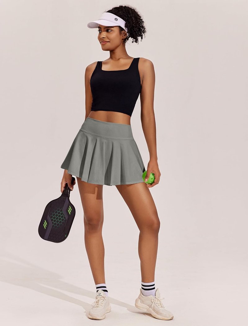Womens Tennis Skirt - Pleated Athletic Skirt with Pockets | High Waisted Golf Skort for Workout & Pickleball