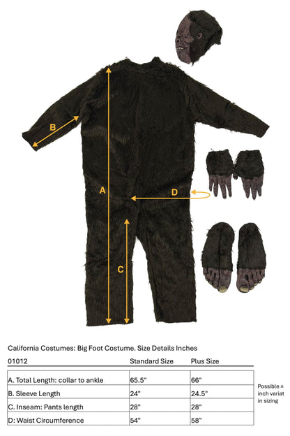 California Costumes Adult Big Foot Costume, Standard Brown