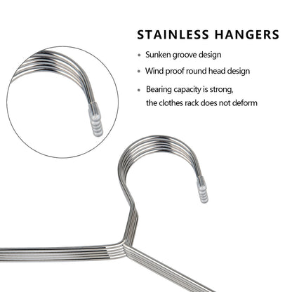 Fayleeko Wire Coat Hangers 40 Pack Strong Heavy Duty Stainless Steel Metal Ultra Thin Space Saving Clothes Hangers 16.5 Inch