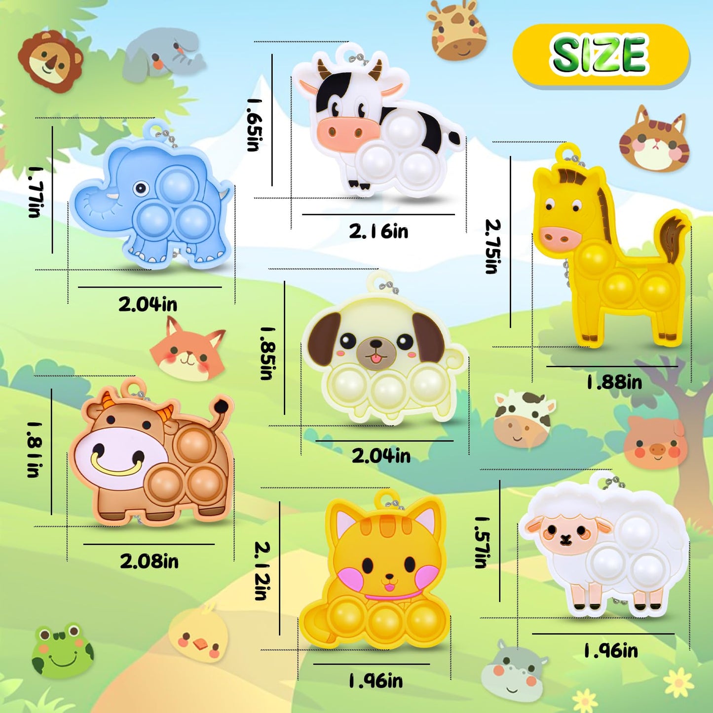 30pcs Party Favors for Kids Fidget Toys Bulk Mini Pop Keychain Stocking Stuffers Birthday Carnival Treasure Classroom Prizes Toddler Toys Fidget Pack Stress Relief Toys