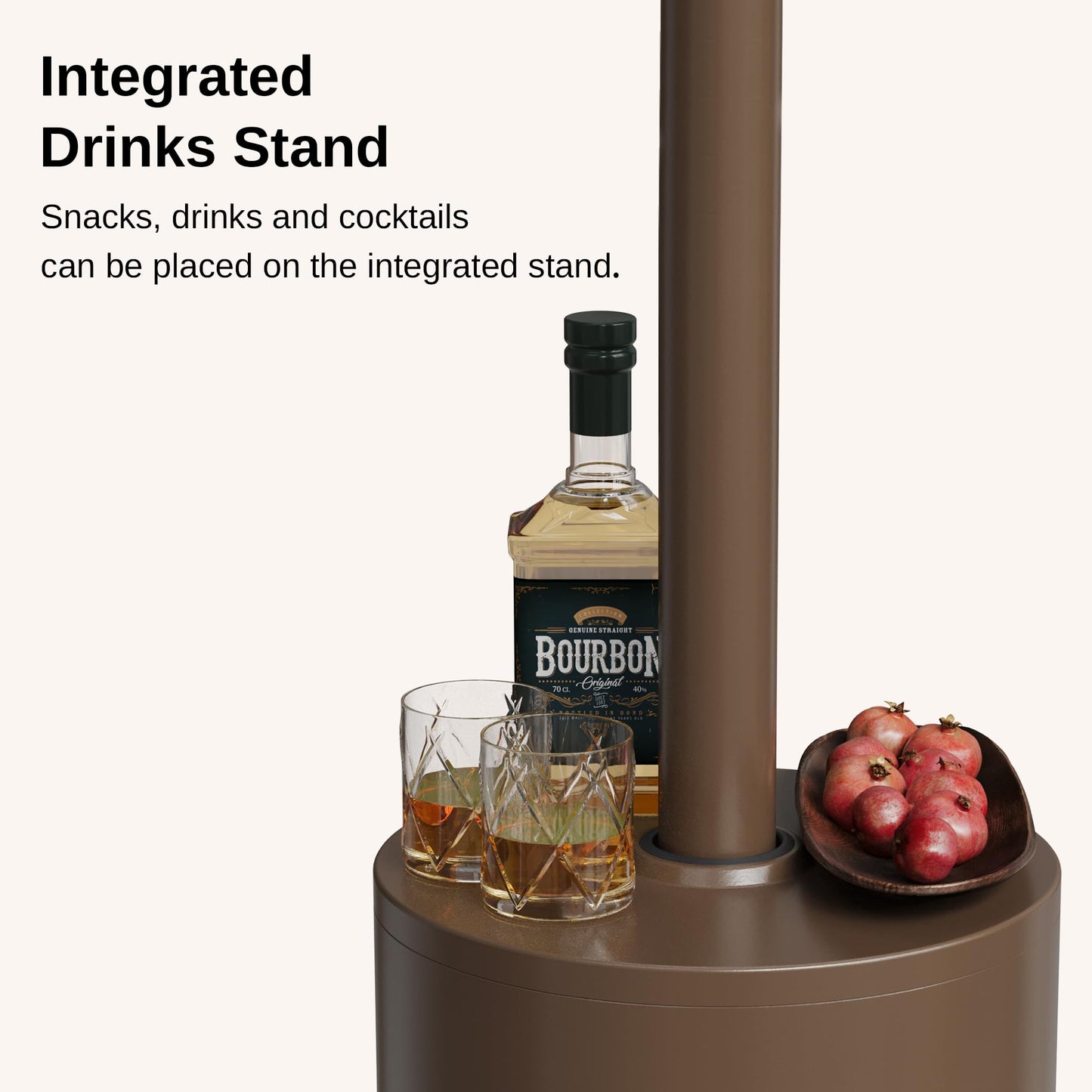 EAST OAK 50,000 BTU Patio Heater for Outdoor Use With Round Table Design, Double-Layer Stainless Steel Burner and Wheels, Outdoor Patio Heater for Home and Commercial, Bronze, 31.9" x 31.9" x 86.6"