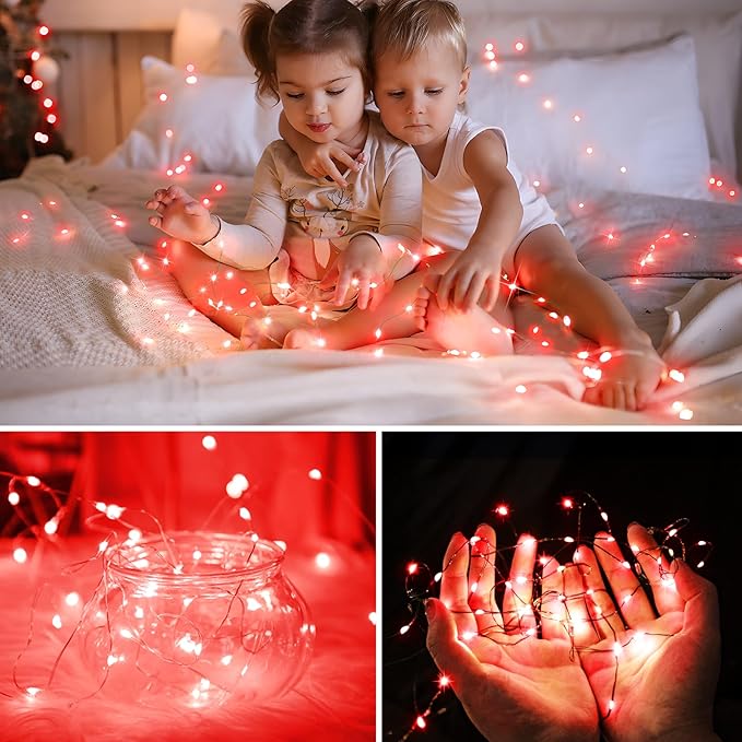KNONEW 400FT Outdoor Christmas Fairy Lights Plug in,1200 LED String Lights Outdoor Waterproof 8 Modes Memory Times for Wedding Bedroom Walls Garden Trees Decoration(Red)
