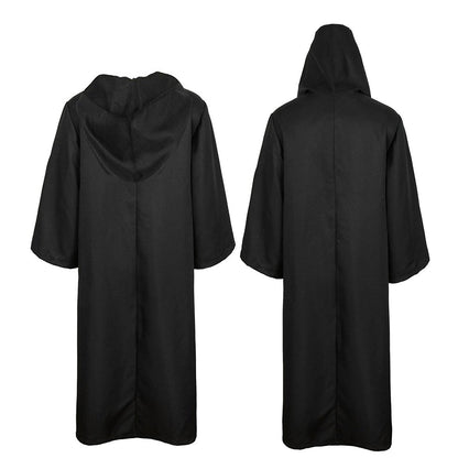 Golden Service Adult Halloween Costume Tunic Hoodies Robe Cosplay Capes Black