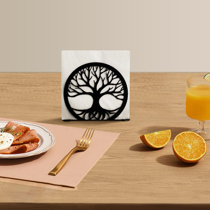 MSJGA Napkin Holder for Table, Standing Napkin Dispenser Outdoor Farmhouse Black Cocktail Napkin Holders for Kitchen Coffee Shop Dining Room (4.7"x 1.6"x 4")
