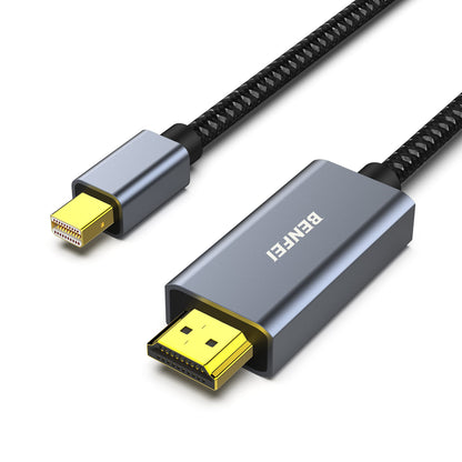 BENFEI Mini DisplayPort to HDMI 10 Feet Cable [4K@30Hz, Aluminum Shell, Nylon Braided] Compatible with MacBook Air/Pro, Microsoft Surface Pro/Dock, Monitor, Projector and More