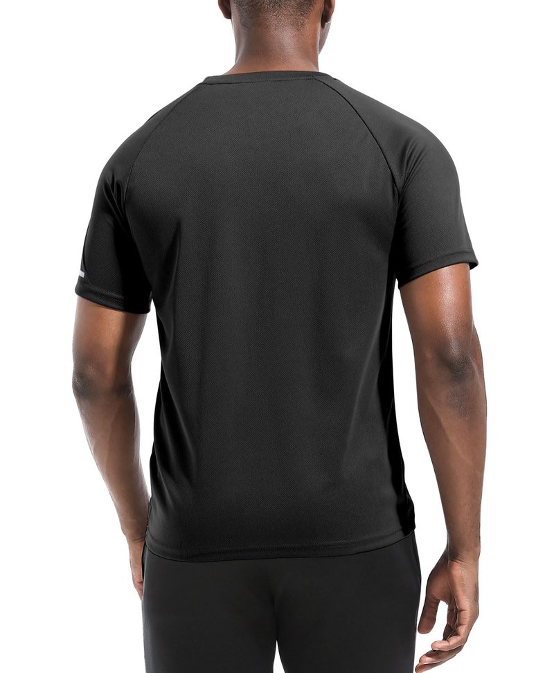Men's 3 Pack Workout Shirts Dry Fit Crew Neck T Shirts Athletic Running Gym Mesh Short Sleeve Tee Tops Black/Grey/Dark Grey-3P11-XL