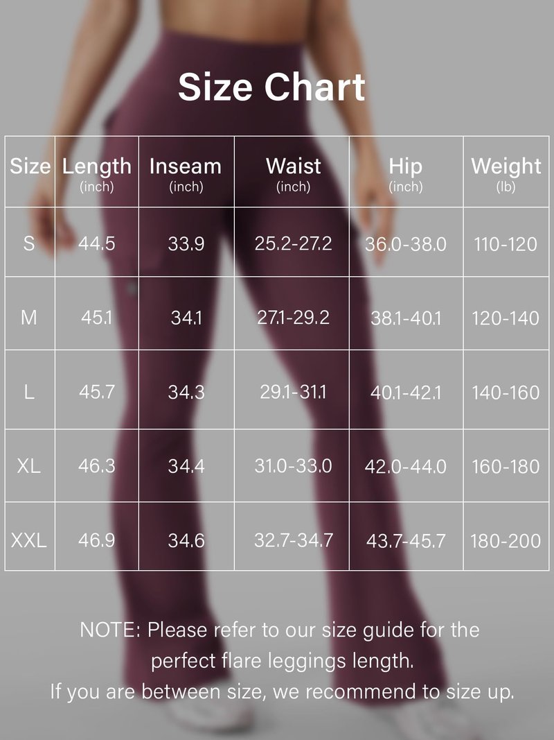 YEOREO CoreFlex Women Workout Flare Leggings with Pockets Hidden Scrunch Cargo Gym Yoga No Front Seam Leggings Black Cherry L