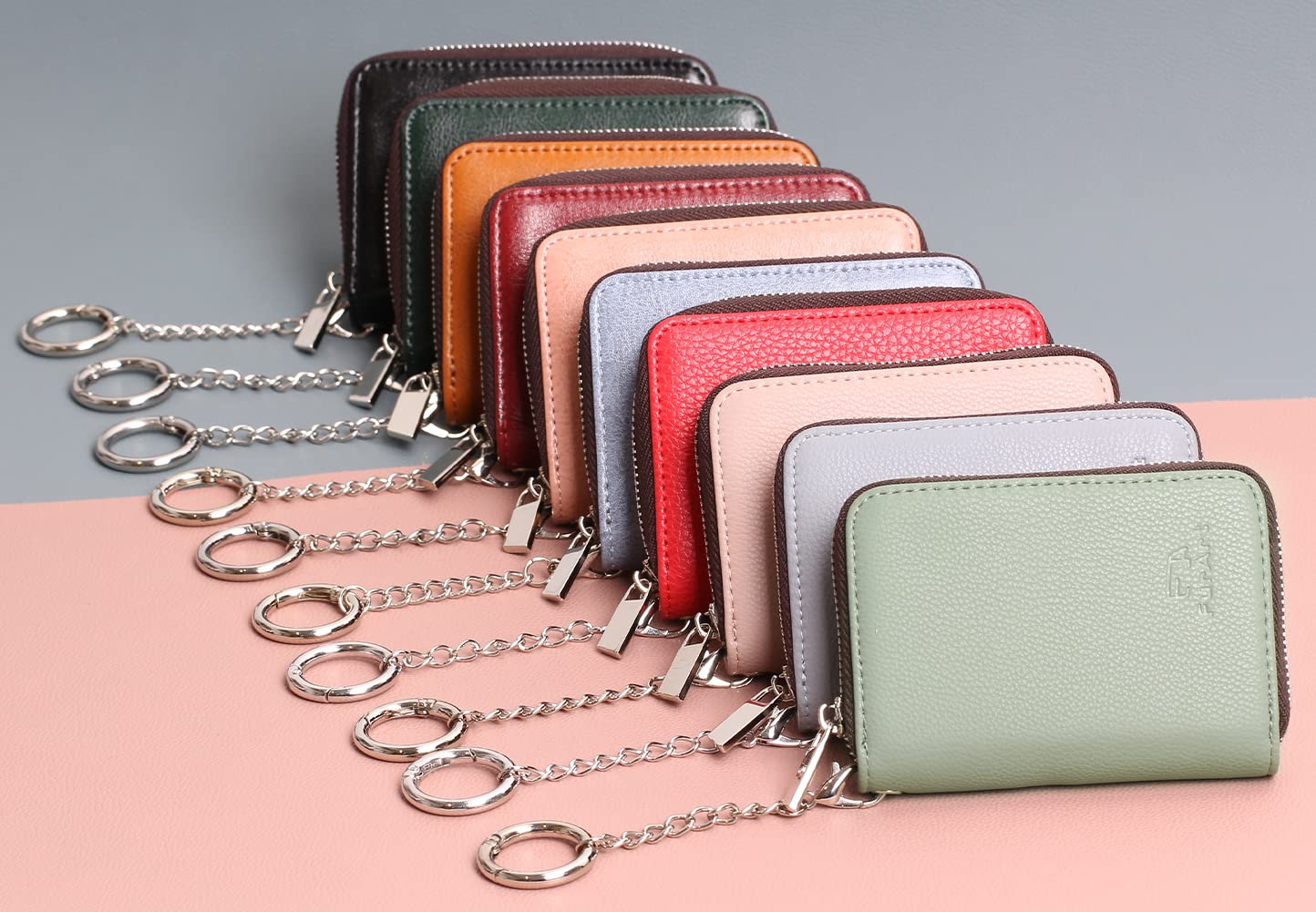 FurArt Zipper Wallet Women, RFID Blocking Credit Card Wallet, Business Card Holder, Compact Size KeyChain Wallet