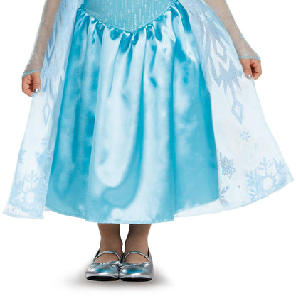 Elsa Toddler Classic Costume, Official Disney Frozen Halloween Costume, Size Medium (3T-4T)
