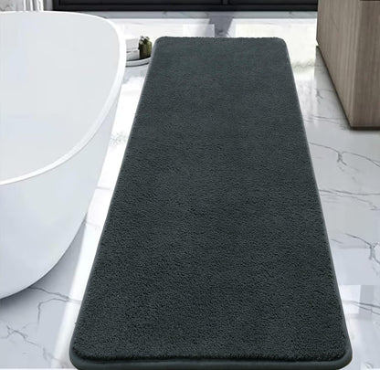 Rururug Extra Large Bath Mat Microfiber Bath Mats for Bathroom Ultra Soft Absorbent Bathroom Rugs Non-slip Anti Mould Bathroom Mat, Machine Washable (Grey, 50 x 120 cm)