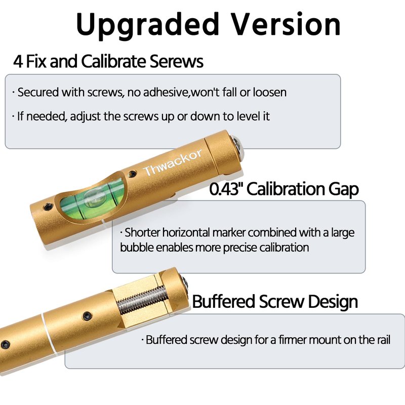 Thwackor Scope Level Picatinny Level Scope Leveling Kit Professional Design High Precision Gold