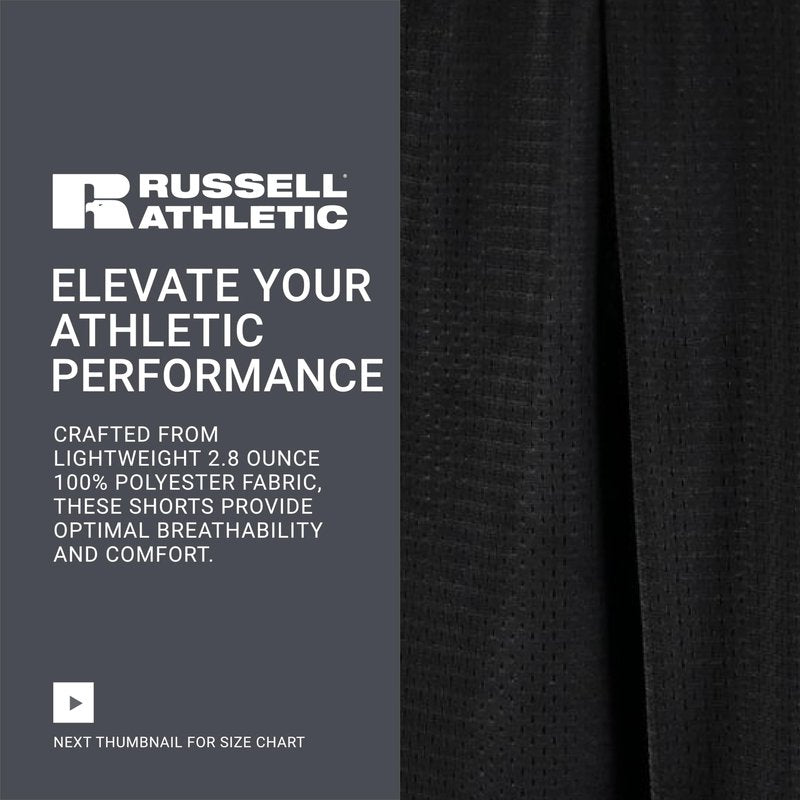 Russell Athletic Men's Mesh Pocket Short, Maroon, Large