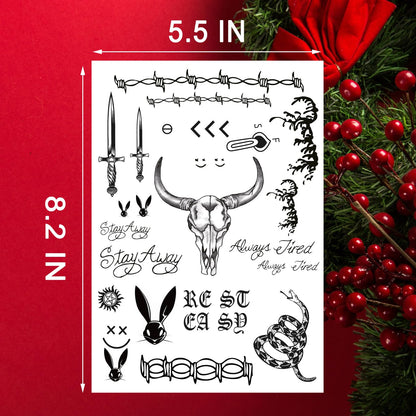 Halloween Temporary Face Tattoos, Fake Tattoo Stickers