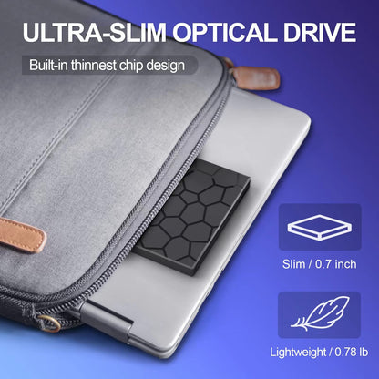 External CD/DVD Drive for Laptop, DVD Player for Laptop, 8 in 1 USB 3.0 Ultra-Slim Portable, CD Burner External Disk Drive Optical Compatible with Desktop Mac,Windows 11/10/8/7 Linux