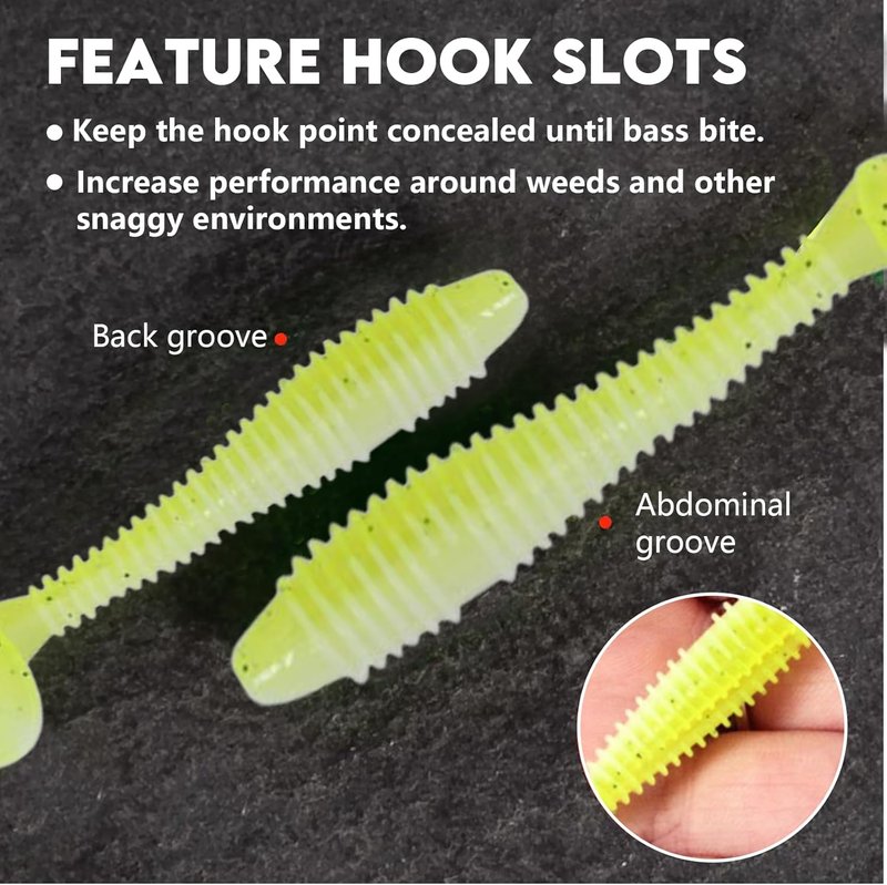 Paddle Tail Swimbaits - 2.5"/3" Ribbed Soft Plastic Fishing Lures for Bass, Trout, Crappie, Walleye | Freshwater & Saltwater Use