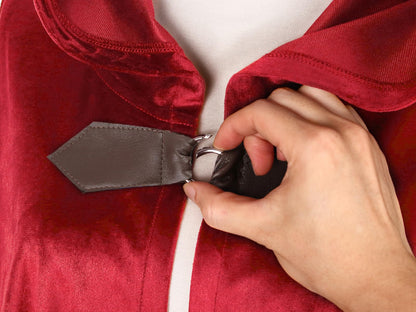 GRAJTCIN Medieval Cloak Velvet Renaissance Hooded Cape Victorian Halloween Christmas Party Costume for Men Women (39", Bright Red)