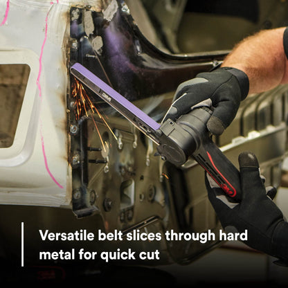 3M Cubitron II File Belt, 33445, 60+ Grit, 1/2 in x 18 in, Pack of 10 File Belts, Resin Bonded, Spot Weld Removal