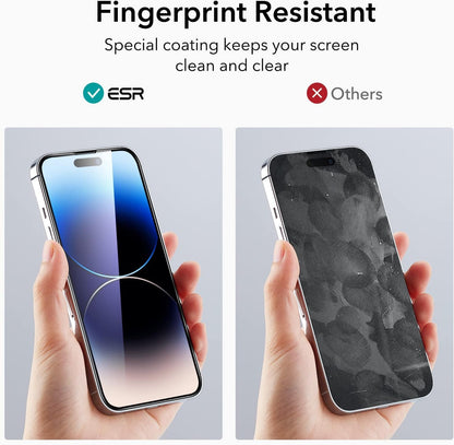 ESR 3 Pack for iPhone 15 Pro Max Screen Protector, [9H Hardness] [Military Grade Shatterproof] Full Coverage Tempered Glass Film with Easy Installation Tool, HD Clear, Scratch Resistant