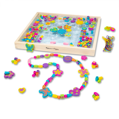Melissa & Doug Bead Bouquet Necklace Making Kit | Wooden Beads for Jewellery Making Kit | Arts and Crafts for Kids Age 6 | Friendship Bracelet Making Kit for Girls or Boys