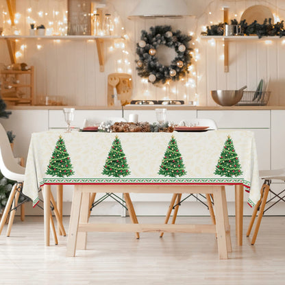 Gatherfun Christmas Table Decorations, Christmas Tree Disposable Tablecloth Waterproof Plastic Rectangular Table Cover for Merry Christmas Party Supplies, 3 PCS, 54 X 108 inch