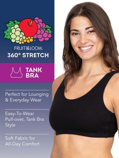 Fruit of the Loom Womens Built Up Tank Style Sports Bra