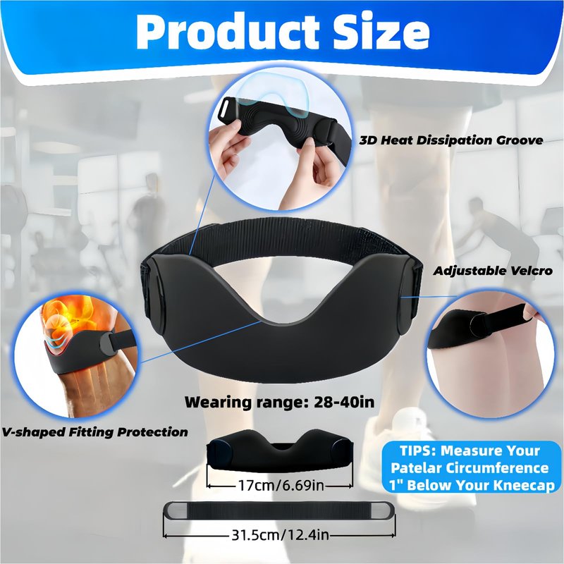 uwsic 2 Pack Patellar Tendon Knee Strap - Adjustable Velcro Patella Band Support for Tendonitis, Meniscus Tear & Joint Pain Relief - Perfect for Running, Basketball, Gym, Hiking, Cycling -Knee Brace Unisex for Men Women (Black)